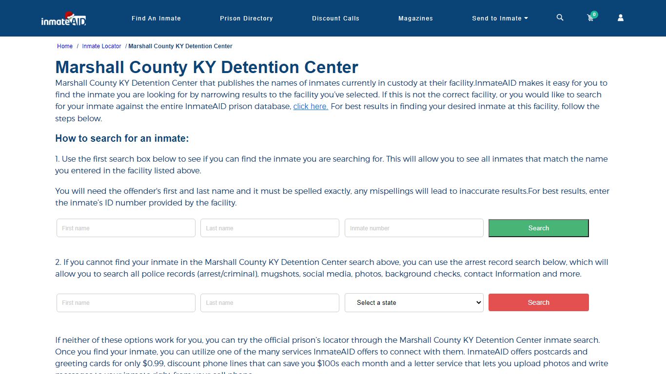 Marshall County KY Detention Center - InmateAid